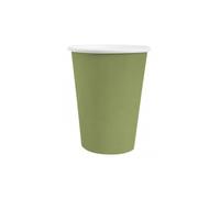 10 GOBELETS CARTON BIO 25CL VERT OLIVE