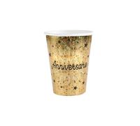 Santex Gobelet fête Joyeux Anniversaire R/6648 Or métallique 2 lots de 10
