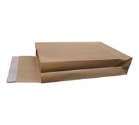 10 grandes Pochettes KRAFT ARMÉ avec soufflet de 9 cm 28 x 41 cm 135 g kraft blond renforcé auto adhésive sac à soufflet 90 mm enveloppe pochette expédition solide indéchirable 280 x 410 mm