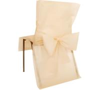 10 Housses de Chaise en Tissu Non Tissé Ivoire