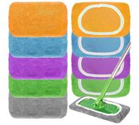10 housses de serpillère en microfibre réutilisables, pour un usage à sec et humide