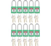 10 jeux de clés à vis en nylon de 38 mm, de couleur verte - 20 clés de rechange - Sécurité industrielle - Clés et accessoires