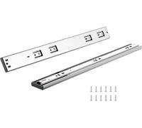 10 jeux de rails de tiroir de 558,8 mm, fabriqués en tube d'acier robuste avec un système d'extension complet, sans glissières, offrant un fonctionnement silencieux et une capacité de charge de 100 li