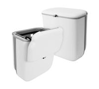 10 L Poubelle Murale pour Cuisine, Poubelles Compostable pour Salle de Bain | Poubelle de Pliable Suspendue avec Couvercle, Trash Bin murale pour Camping-Car/Cuisine/Toilettes/Sous Evier(Blanc)