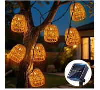 10 LED Guirlande Lumineuse Exterieure Solaire 3.6m, Guirlande Solaire Exterieur Jardin, IP65 Imperméable, Guirlande LED Guinguette