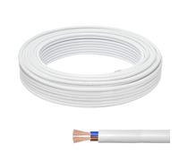 10 M Fil Électrique Blanc 2 Fils 0,75 mm² Plat et Flexible Twin Câble