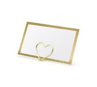 10 MARQUE-PLACES BLANC BORD DORÉ 9.5X5.5CM