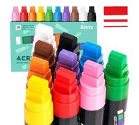 10 marqueurs acryliques jumbo, pointe de 15 mm, pour pierre, verre et bois