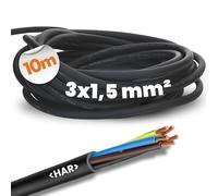 10 mètres de câble en caoutchouc Lapp 1600103 H07RN-F 3G1,5mm² avec conducteur de protection vert-jaune 3x1,5mm²