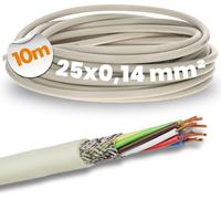 10 mètres Lapp 0034325 LiYCY câble deblindé 25x0,14 mm² I PVC câble de données gris I câble de raccordement LED I câble de25 conducteurs pour armoires électriques I câble à souder