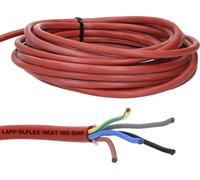 10 mètres Lapp 00460223 Ölflex Heat 180 câble silicone 5G2,5 mm² I câble sauna 5x2,5 mm² I câble poêle sauna 10 m I câble silicone 5 x 2,5 avec conducteur de protection vert-jaune SiHF