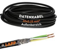 10 mètres Lapp 1030480 LiYCY câble deblindé 10x0,25 mm² I résistant aux UV I câble de signalisation 10 conducteurs I câble de données pour l'extérieur I câble de soudage I câble de connexion LED I câb