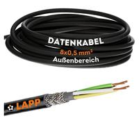 10 mètres Lapp 1030523 LiYCY câble deblindé 8x0,5 mm² I résistant aux UV I câble de signalisation 8 conducteurs I câble de données pour l'extérieur I câble de soudage I câble de connexion LED I câble 