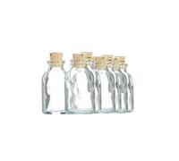 10 mini bouteilles en verre 6 cm avec bouchon liège - Graine Créative