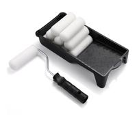 10 Mini Rouleau Peinture 10.5cm, Kit Rouleau Peinture Mousse, Kit Peinture Mur avec 1 Bac à Peinture et 1 Monture pour Mur Intérieur, Plafond et Meubles