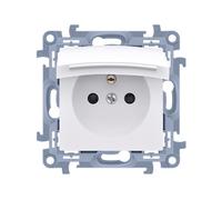 10 MODULE BLANC PRISE 1X Z/U AVEC VOLETS IP44 PINCES CGZ1B.01/11