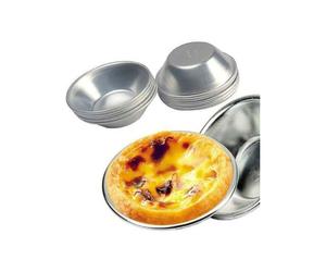 10 moules à tarte aux œufs réutilisables antiadhésifs - Pour pasteis de nata et crème pâtissière - Ronde