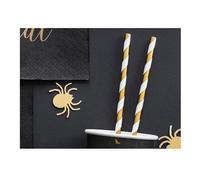 10 PAILLES CARTON RAYÉES CANDY BAR 19.5CM OR