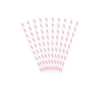 10 PAILLES CARTON RAYÉES CANDY BAR 19.5CM ROSE