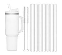 10 Pailles De Rechange 24,7 Cm Pour Stanley, Pailles Réutilisables Pour Stanley Cup 30/40 Oz Et Hydro Flask, Avec 2 Brosses De Nettoyage, Paille Plastique Pour Gourdes Sport Et Mugs Isothermes