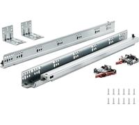 10 paires de rails latéraux pour fond de tiroir de 533,4 mm, glissières en acier à roulement à billes robuste, glissières silencieuses à fermeture douce pour armoires de cuisine avec mécanisme de verr