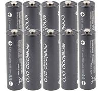10 Panasonic eneloop Pro accumulateurs NiMH, AA Mignon, 2500mAh avec puissance extra forte et AccuCell AccuSafe