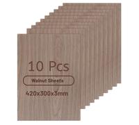 10 panneaux de contreplaqué de 420x300 mm, épaisseur 3 mm, finition noyer. Contreplaqué de peuplier, bois découpé au laser (A3), panneaux de bois sur mesure, bois pour découpe laser
