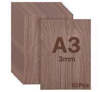 10 panneaux de contreplaqué en noyer, format A3, épaisseur 3 mm, dimensions 420 x 300 mm
