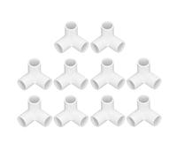 10 PCS 3 Voies Raccords De Tuyauterie PVC Plastique Coude À 90 Degrés Angle Droit Té Coin Connecteur 20mm Diamètre Intérieur pour Conduites D'eau Meubles Serre(Blanc)