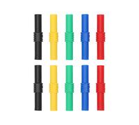 10 pcs 4 mm isolé Banane Femelle à Femelle 5 Couleurs Adaptateur de fiche Banane pour onduleur équipement Industriel Panneau Solaire Industriel revêtement PVC en Laiton