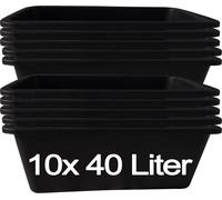 10 pcs. 40 litres bac à mortier Tuppe bac à mortier bac à ciment bac à maçon bac à plantes