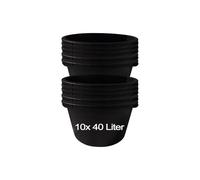 10 pcs. 40 litres Seau à mortier Seau de construction Seau à mortier Seau à crépi Seau de maçon Seau Caisse à plantes