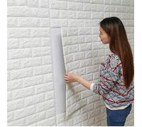 10 pcs 70cm*77cm 3D relief Sticker Autocollant Papier Peint brique blanc 3D Revetement Mural