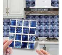 10 PCS Autocollant pour carrelage mural, Imperméables Stickers Carreaux , Convient pour la Cuisine, Salle de Bain（20x20cm）