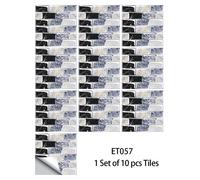 10 PCS Autocollant pour carrelage mural, Stickers Carreaux Muraux, Convient pour la Cuisine, Salle de Bain（15x15cm）