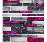 10 PCS Autocollant pour carrelage mural, Stickers Carreaux Muraux, Marbre simulé, Convient pour la Cuisine, Salle de Bain（15x15cm）
