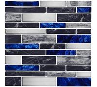 10 PCS Autocollant pour carrelage mural, Stickers Carreaux Muraux, Marbre simulé, Convient pour la Cuisine, Salle de Bain（30x30cm）