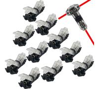 10 pcs Basse Tension T Tap 2 Connecteurs de Fil électrique 2 Voies 2 sans Soudures sans Dénudage pour Branchement de Mi-portée 20-22 AWG Fil à Noyau Fil Multiconducteur Ligne Flexible