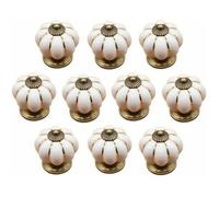 10 Pcs Boutons de tiroir en céramique bouton de meuble pour tiroirs et placards de cuisine (Blanc)