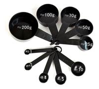 10 pcs cuillère doseuse noire pour mesurer le poids des aliments, cuillère en plastique