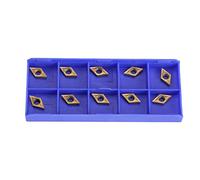 10 pcs DCMT070202 Inserts en carbure, outils de rotation CNC à tour de travail pour acier et acier inoxydable, ensemble de coupe indexable 12x7 mm avec boîtier