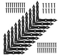 10 Pcs Équerre Plate, Antiquité Noir Connecteur Plat, Vintage à 90 Degrés L-Forme Support d'Angle, Angles de la Fenêtre, Équerre pour Meubles, Pour Meubles en Bois, Tables,100x100x15x2.5mm