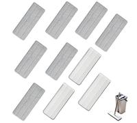 10 pcs Housse de Nettoyage de Rechange,serpillere Microfibre pour Balai serpillère,mop Remplacement des tampons,Tampon Nettoyage tête de Balai de ménage en Microfibre 32 x 12 cm,Fixation unilatérale