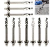 10 Pcs M10 Boulons à Expansion, Goujons d'ancrages M10 x 10 mm, Ancrage à Douille Métalliques, Vis d'Expansion Béton, Ancrage de Fixation, Cheville beton pour Béton Maçonnerie (M10 x 10mm - 10 Pcs)