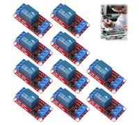 10 PCS Modules Relais 1 Canal Avec Optocoupleur,Relais Électronique,Carte D'extension De Relais Unidirectionnel,Compatible Haut Et Bas Niveau Déclencheur,Interface Bornier Facile à Connecter