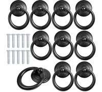 10 Pcs Noir Poignée d'Armoire Metal Bouton de Porte Tiroir Bague Poignée de Traction Classique Poignee de Meuble