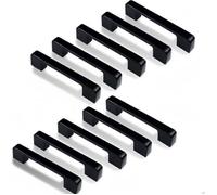 10 pcs Poignee de Meuble Cuisine Noir , Poignée Meubles Entraxe 96mm, Poignet Carrée de Porte d'Armoire Moderne pour Tiroirs,