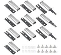 10 PCS Push to Open Aimant, Poussoir Porte Placard, Loquets Magnétique, | Tampon Amortisseur Porte Placard pour Meuble de Cuisine, Placards, Tiroirs, Armoires, Buffets (Argenté)