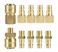 10 Pcs Raccords de Compresseur 1/4 "BSP, Raccord Rapide Pneumatique 1/4" BSP, Embout Raccord Rapide Pneumatique Européen Connecteur Homme Femme pour Tuyau Compresseur d'air Comprimé