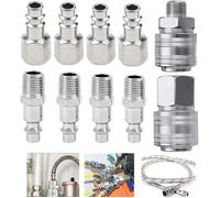 10 PCS Raccords de compresseur 1/4""BSP Raccord Rapide Pneumatique Européen Coupleur pneumatique d'air kit compresseur accessoire d'
